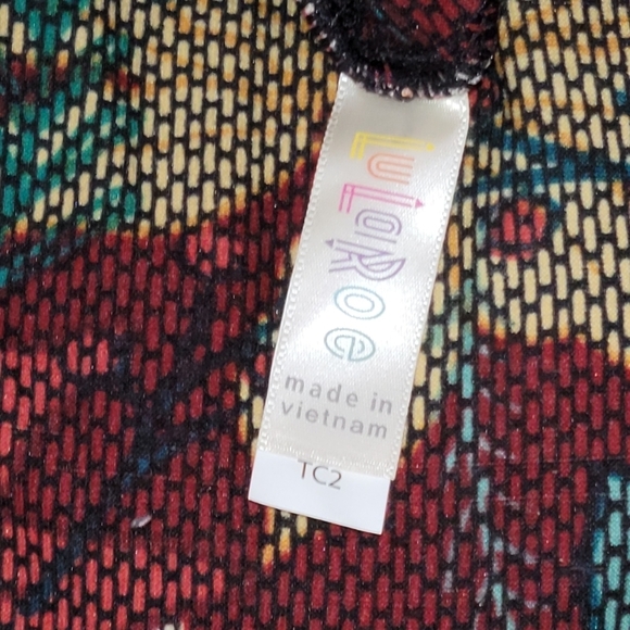 NWOT Vintage LuLaRoe Christmas Holiday Poinsettia Leggings size TC2 - Picture 3 of 6